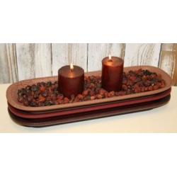 Crackle Long Oval Wood Tray Home Accent