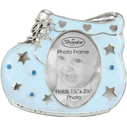 Baby Boy Shoe Photo Frame Blue Home Accent