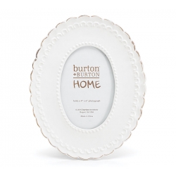 Antique White Oval Photo Frame Home Accent