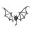 Black Bat with wings spread Ornament