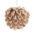 6 Inch Hanging Burlap Looped Ball