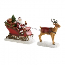 Santa in Sled with Reindeer
