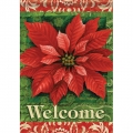 Winter Chrsitmas Poinsettia Garden Dura Soft® Flag