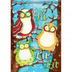 GlitterTrends® Fa La La Owls Garden Dura Soft® Flag