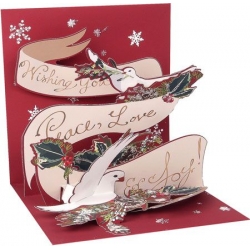 PEACE DOVES POP UP CHRISTMAS CARD