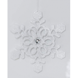 GLITTERY WHITE SNOWFLAKE WALL DECOR