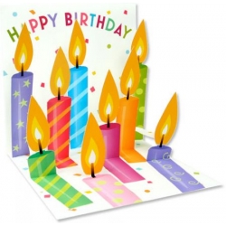 Birthday Candles Pop-Up Treasures Greeting Cards