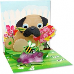 Pug Bouquet Pop-Up Treasures Greeting Cards