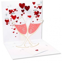 Champagne Romance Red Pop-Up Treasures Greeting Cards
