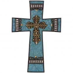 Classic Turquoise Cross with Crystal Embellishment