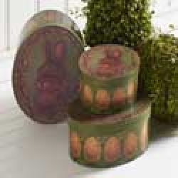Set of 3 Green Easter Oval Boxes 