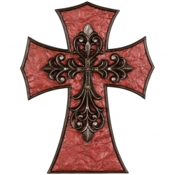 Cherry Stucco Wall Cross