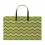 Green Chevron Jute Tote Bag