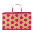 Pink Polka Dots Jute Tote Bag