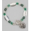 Green/Silver 'Live Love Laugh' Charm Bracelet