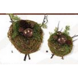 7 Inch Nest with Pine and Bells